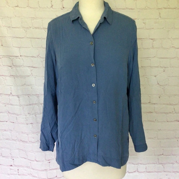 J. Jill 100% Silk Button Down Long Sleeve Top - Size XSP - Picture 1 of 8